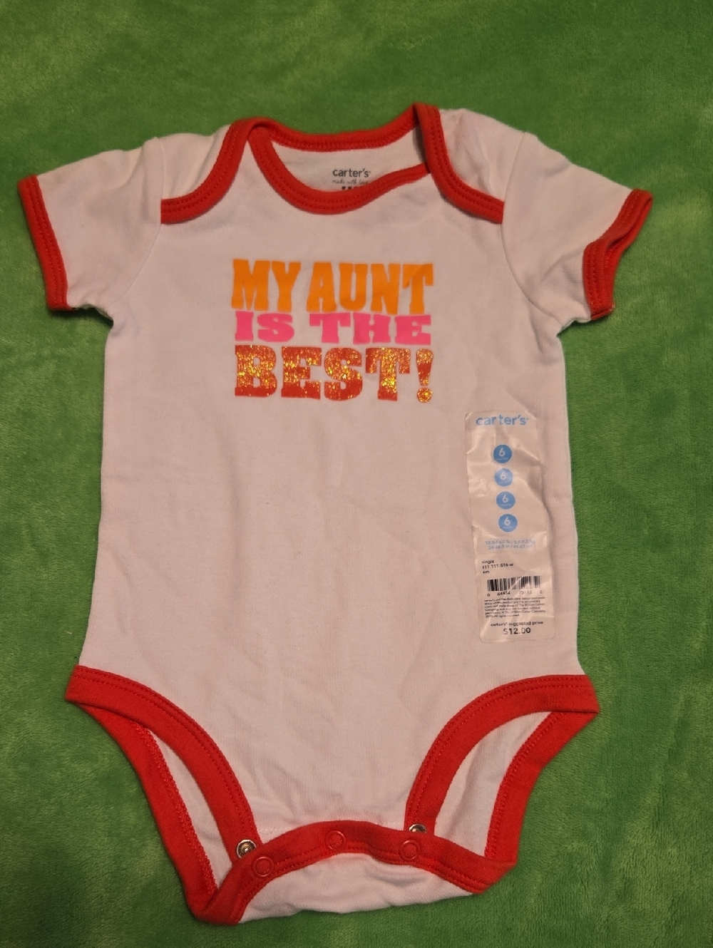 Carter's White & Red 'My Aunt Is The Best!' Baby One-Piece